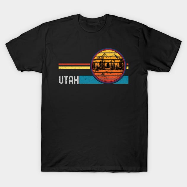 Vintage Retro Utah 80s 70s Utah Mountain Hiking Camping T-Shirt by mrsmitful01